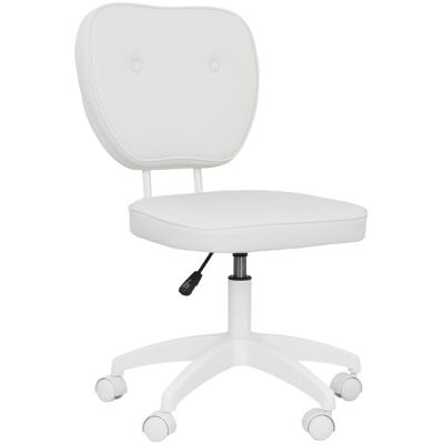 Vinsetto Silla De Escritorio Tapizada En Pu Sin Brazos 46x59x82-92 Cm Blanco Vinsetto Silla De Escritorio Tapizada En Pu Sin Brazos 46x59x82-92 Cm Blanco