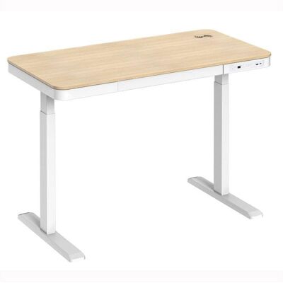 Escritorio motorizado Kimex 118x60 cm blanco con cajón y cargador inalámbrico Escritorio motorizado Kimex 118x60 cm blanco con cajón y cargador inalámbrico