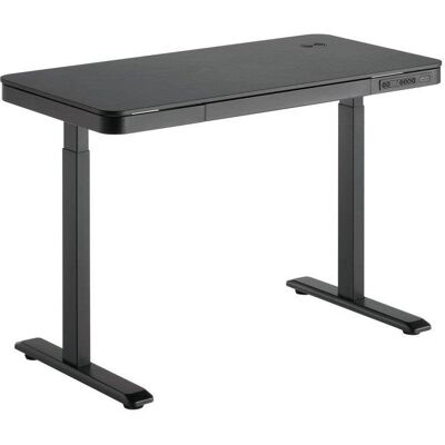 Escritorio motorizado Kimex 118x60 cm negro con cajón y cargador inalámbrico Escritorio motorizado Kimex 118x60 cm negro con cajón y cargador inalámbrico
