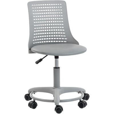 Homcom Silla De Escritorio Sin Brazos, Silla De Oficina Giratoria Gris Homcom Silla De Escritorio Sin Brazos, Silla De Oficina Giratoria Gris