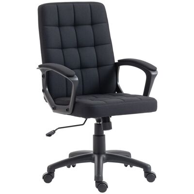 Vinsetto Silla De Oficina Giratoria De Lino Sintético Altura Ajustable Negro Vinsetto Silla De Oficina Giratoria De Lino Sintético Altura Ajustable Negro