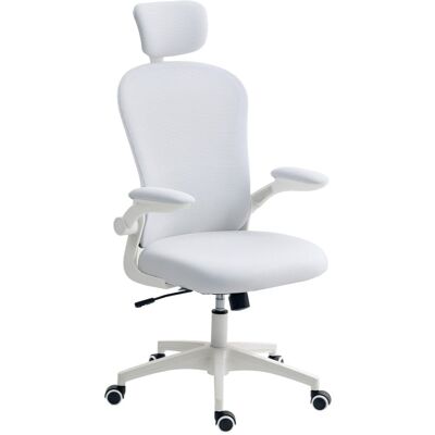 Vinsetto Silla De Oficina De Malla Reposacabezas Ajustable 62x64x120 Cm Blanco Vinsetto Silla De Oficina De Malla Reposacabezas Ajustable 62x64x120 Cm Blanco