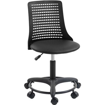 Homcom Silla De Escritorio Sin Brazos, Silla De Oficina Giratoria Negro Homcom Silla De Escritorio Sin Brazos, Silla De Oficina Giratoria Negro