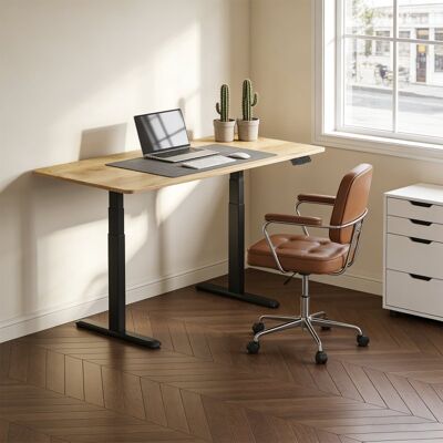 Kimex Escritorio Motorizado Sentado De Pie, 150 X 75 Cm, Tablero Madera Clara Rústica/base Negra Kimex Escritorio Motorizado Sentado De Pie, 150 X 75 Cm, Tablero Madera Clara Rústica/base Negra
