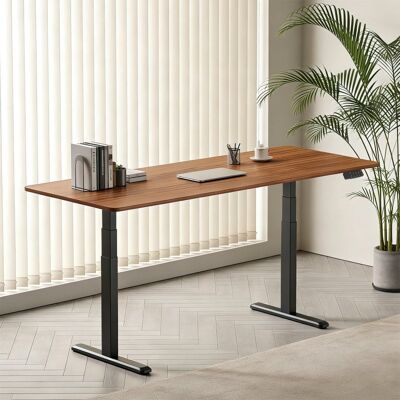 Kimex Escritorio Motorizado Sentado De Pie, 180 X 75 Cm, Tablero Nogal Con Bordes Redondeados/base Negra Kimex Escritorio Motorizado Sentado De Pie, 180 X 75 Cm, Tablero Nogal Con Bordes Redondeados/base Negra