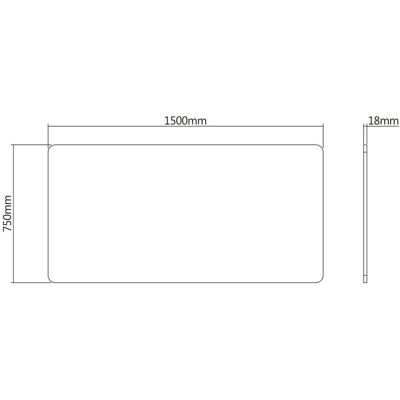 Kimex Tablero Para Escritorio Con Bordes Redondeados 150 X 75 Cm, Blanco Kimex Tablero Para Escritorio Con Bordes Redondeados 150 X 75 Cm, Blanco