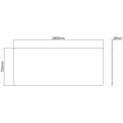 Kimex Tablero Para Escritorio Con Bordes Redondeados 180 X 75 Cm, Nogal Kimex Tablero Para Escritorio Con Bordes Redondeados 180 X 75 Cm, Nogal
