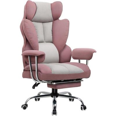 Silla Gaming GTPLAYER Ergonómica con Reposapiés Tela Rosa Silla Gaming GTPLAYER Ergonómica con Reposapiés Tela Rosa