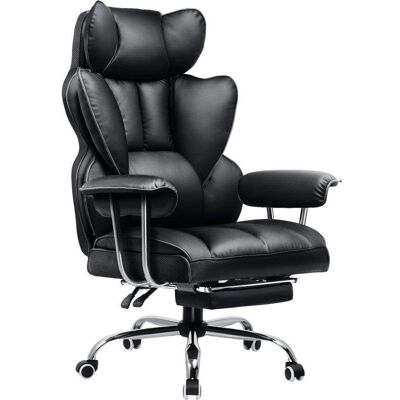 Silla Gaming GTPLAYER Cueropu Ergonómica con Reposapiés Telescópico Negro Silla Gaming GTPLAYER Cueropu Ergonómica con Reposapiés Telescópico Negro