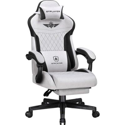 Silla Gaming GTPLAYER Ergonómica Respaldo 155° Reposapiés Tela Gris Silla Gaming GTPLAYER Ergonómica Respaldo 155° Reposapiés Tela Gris