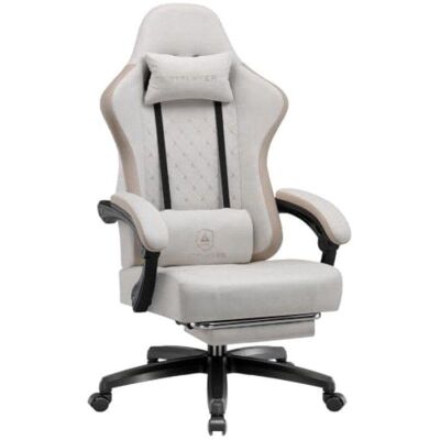 Silla Gaming GTPLAYER Ergonómica con Reposapiés y Muelle de Bolsillo Tela Beige-Marrón Silla Gaming GTPLAYER Ergonómica con Reposapiés y Muelle de Bolsillo Tela Beige-Marrón