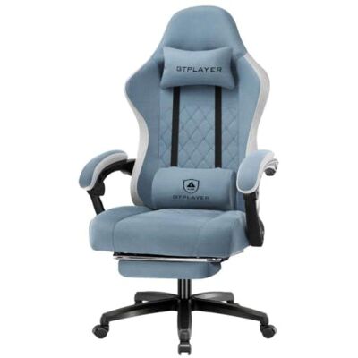 Silla gaming GTPLAYER Ergonómica azul claro con reposapiés y muelles de bolsillo Silla gaming GTPLAYER Ergonómica azul claro con reposapiés y muelles de bolsillo