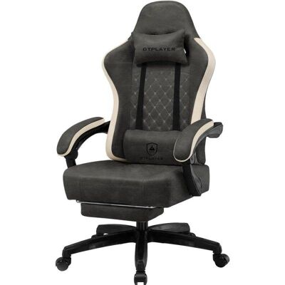 Silla Gaming GTPLAYER Ergonómica con Reposapiés y Muelles de Bolsillo Gris Silla Gaming GTPLAYER Ergonómica con Reposapiés y Muelles de Bolsillo Gris