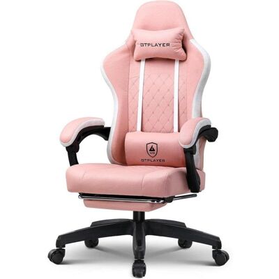 Silla gaming GTPLAYER Ergonómica con soporte para pies y muelles de bolsillo rosa Silla gaming GTPLAYER Ergonómica con soporte para pies y muelles de bolsillo rosa