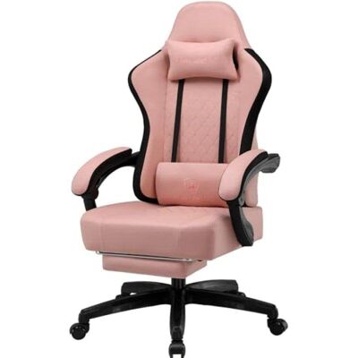 Silla Gaming GTPLAYER Ergonómica Tela Negra-Rosa con Soporte de Pies y Resorte de Bolsillo Silla Gaming GTPLAYER Ergonómica Tela Negra-Rosa con Soporte de Pies y Resorte de Bolsillo