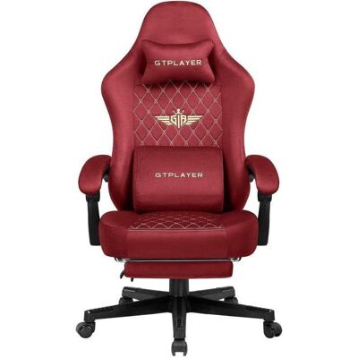 Silla Gaming Ergonómica GTPLAYER con Resorte y Reposapiés Roja Silla Gaming Ergonómica GTPLAYER con Resorte y Reposapiés Roja
