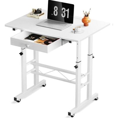 Mesa Gaming GTPLAYER Elevable 80x50 con Cajones y Ruedas Blanco Mesa Gaming GTPLAYER Elevable 80x50 con Cajones y Ruedas Blanco