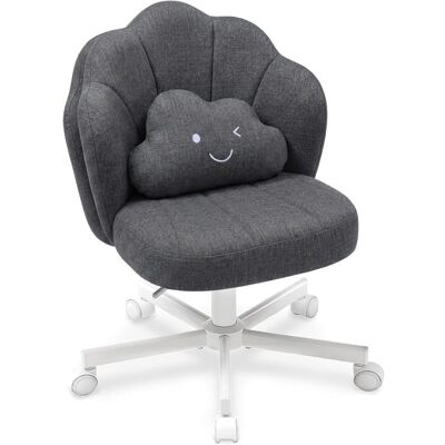 gtplayer Silla De Maquillaje Con Ruedas En Forma De Flor, Silla De Escritorio Con Doble Respaldo Y Cojín Nube, Silla Giratoria Altura Ajustable, Silla De Oficina Para Dormitorio Homeoffice, Lino - Gris gtplayer Silla De Maquillaje Con Ruedas En Forma De Flor, Silla De Escritorio Con Doble Respaldo Y Cojín Nube, Silla Giratoria Altura Ajustable, Silla De Oficina Para Dormitorio Homeoffice, Lino - Gris