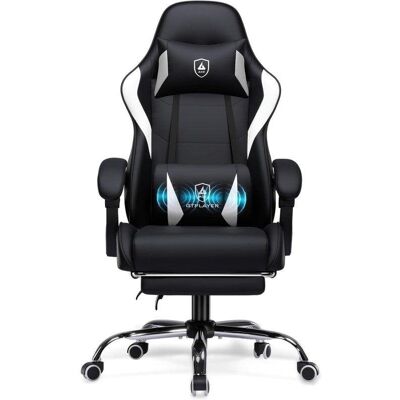 Silla Gaming GTPLAYER Ergonómica con Masaje Lumbar y Reposapiés 150 kg - Negra Silla Gaming GTPLAYER Ergonómica con Masaje Lumbar y Reposapiés 150 kg - Negra
