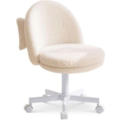 Silla de oficina GTPLAYER Vanity Chair blanca sin brazos, altura regulable y ruedas Silla de oficina GTPLAYER Vanity Chair blanca sin brazos, altura regulable y ruedas