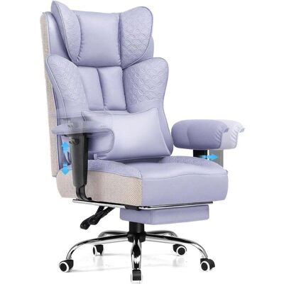 Silla Gaming y Oficina Ergonómica GTPLAYER Reposapiés Reclinable 150° Reposabrazos Suaves PU Púrpura Silla Gaming y Oficina Ergonómica GTPLAYER Reposapiés Reclinable 150° Reposabrazos Suaves PU Púrpura