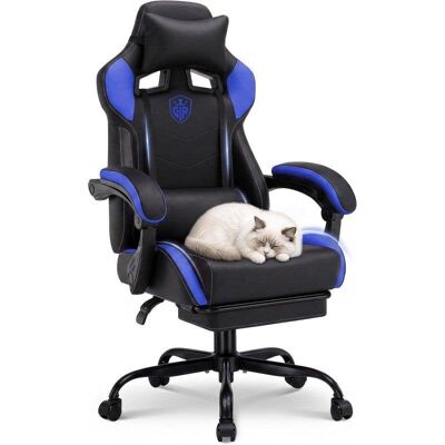 Silla Gaming GTPLAYER Ergonómica con Reposapiés Azul Silla Gaming GTPLAYER Ergonómica con Reposapiés Azul