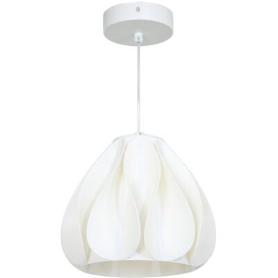 Homcom Lámpara Colgante Moderna E27 con Pantalla de Impresión 3D Blanco Homcom Lámpara Colgante Moderna E27 con Pantalla de Impresión 3D Blanco