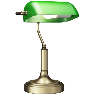 Homcom Lámpara De Escritorio Banquero E27 Con Pantalla Ajustable Verde Homcom Lámpara De Escritorio Banquero E27 Con Pantalla Ajustable Verde
