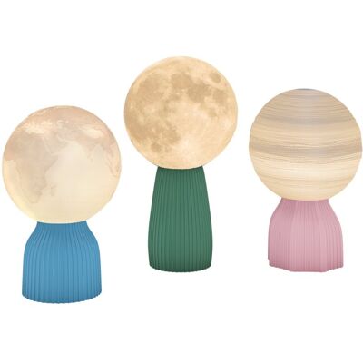Homcom Juego De 3 Lámparas De Mesita De Noche 3d 3 Colores Blanco Homcom Juego De 3 Lámparas De Mesita De Noche 3d 3 Colores Blanco