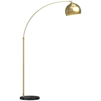 Homcom Lámpara De Pie Arco Altura Ajustable 110-115x35x170-180 Cm Dorado Y Negro Homcom Lámpara De Pie Arco Altura Ajustable 110-115x35x170-180 Cm Dorado Y Negro