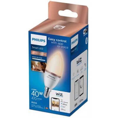 Bombilla inteligente Philips Vela C37 E14 4,9W Blanco Regulable SpaceSense Bombilla inteligente Philips Vela C37 E14 4,9W Blanco Regulable SpaceSense