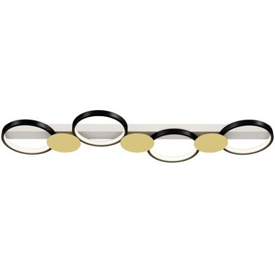 Homcom Lámpara De Techo Regulable Con 4 Focos Mando A Distancia Negro Y Dorado Homcom Lámpara De Techo Regulable Con 4 Focos Mando A Distancia Negro Y Dorado