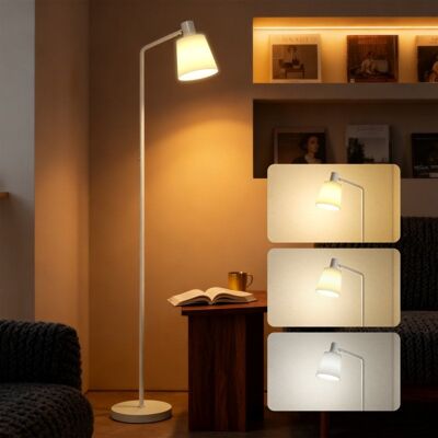 Homcom Lámpara De Pie Led Regulable 3 Temperaturas De Color Blanco Homcom Lámpara De Pie Led Regulable 3 Temperaturas De Color Blanco