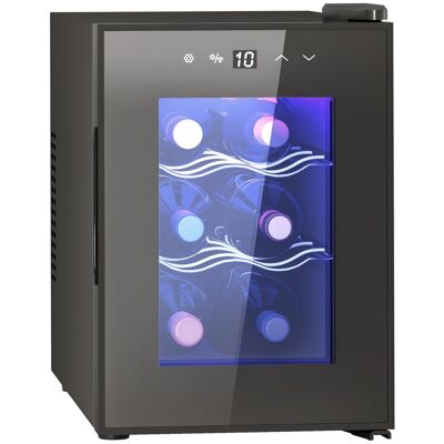 Homcom Nevera Vinos Con Luz Led Interior Temperatura Regulable Y Estantes Negro Homcom Nevera Vinos Con Luz Led Interior Temperatura Regulable Y Estantes Negro