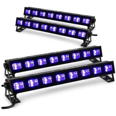 Pack de 4 Barras LED BeamZ BUVW83 UV y Blanco Cálido 2 en 1 Pack de 4 Barras LED BeamZ BUVW83 UV y Blanco Cálido 2 en 1