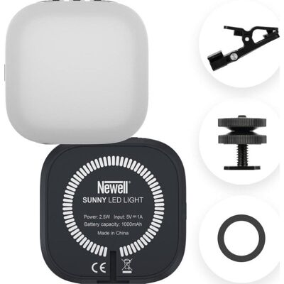 Lámpara LED Sunny de NEWELL - Luz versátil para smartphones con montura magnética Lámpara LED Sunny de NEWELL - Luz versátil para smartphones con montura magnética