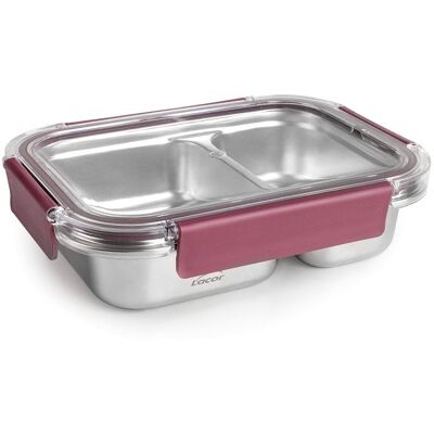 Lacor Twogo - Recipiente Rectangular De 0.45l + 0.28l En Acero Inoxidable Apto Microondas Lacor Twogo - Recipiente Rectangular De 0.45l + 0.28l En Acero Inoxidable Apto Microondas