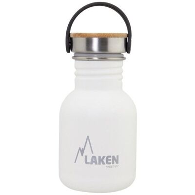 Laken Basic Steel Bambú - Botella De Agua 0.35l En Acero Inoxidable Con Asa. Blanco Laken Basic Steel Bambú - Botella De Agua 0.35l En Acero Inoxidable Con Asa. Blanco