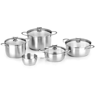 bra-isogona Batería de cocina BRA Ancora A399908 5 piezas Acero inoxidable Tapas Vidrio bra-isogona Batería de cocina BRA Ancora A399908 5 piezas Acero inoxidable Tapas Vidrio