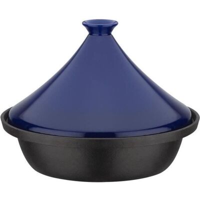 Gsw Tajine De Hierro Fundido 30 X 22 Cm Con Tapa De Cerámica, 2 L, Apta Para Inducción Y Horno Hasta 240 °c, Compatible Lavavajillas, Acabado Azul Gsw Tajine De Hierro Fundido 30 X 22 Cm Con Tapa De Cerámica, 2 L, Apta Para Inducción Y Horno Hasta 240 °c, Compatible Lavavajillas, Acabado Azul