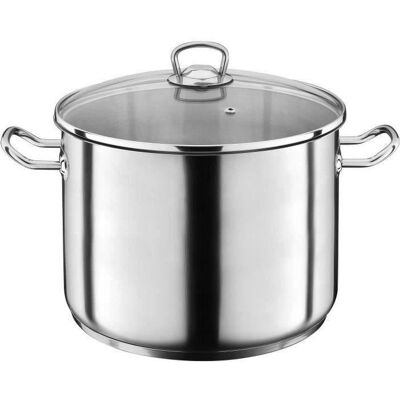 Gsw Traiteur Jumbo 30 Cm 17 L Cazo/olla De Acero Inoxidable Para Inducción, Base Encapsulada, Asas Aislantes Ergonómicas Y Tapa De Vidrio Con Salida De Vapor Gsw Traiteur Jumbo 30 Cm 17 L Cazo/olla De Acero Inoxidable Para Inducción, Base Encapsulada, Asas Aislantes Ergonómicas Y Tapa De Vidrio Con Salida De Vapor