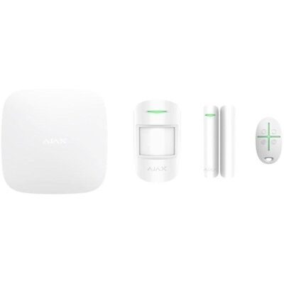 Sistema de alarma Ajax StarterKit Blanco inalámbrico con GSM y Ethernet, detección y control remoto Sistema de alarma Ajax StarterKit Blanco inalámbrico con GSM y Ethernet, detección y control remoto