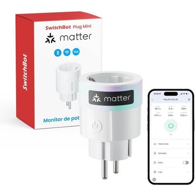 Enchufe Inteligente SwitchBot W7732300 Wifi Control por Voz y Estadísticas de consumo Enchufe Inteligente SwitchBot W7732300 Wifi Control por Voz y Estadísticas de consumo