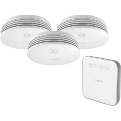 Kit de inicio de Bosch Smart Home - Sistema de alarma con controladora y detectores de humo Kit de inicio de Bosch Smart Home - Sistema de alarma con controladora y detectores de humo