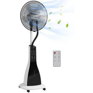 Homcom Ventilador Nebulizador 90W Temporizador Tanque 3L Blanco y Negro Homcom Ventilador Nebulizador 90W Temporizador Tanque 3L Blanco y Negro