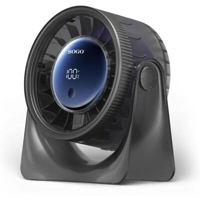 Mini Ventilador de Sobremesa SOGO VEN-SS-21155 3W 5 Velocidades Batería Recargable Pantalla LED Inclinación Ajustable Mini Ventilador de Sobremesa SOGO VEN-SS-21155 3W 5 Velocidades Batería Recargable Pantalla LED Inclinación Ajustable