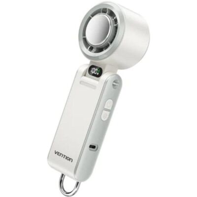 Mini Ventilador de Mano Vention PBCW0 Blanco 13000 RPM 100 Velocidades USB-C Batería 3000 mAh Mini Ventilador de Mano Vention PBCW0 Blanco 13000 RPM 100 Velocidades USB-C Batería 3000 mAh
