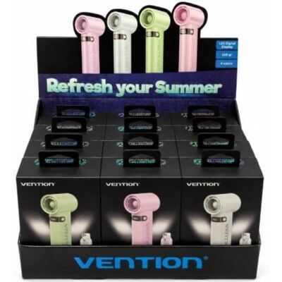Mini Ventilador de Mano Vention PBE 11,1Wh 17000RPM 100 Velocidades USB C Batería 3000mAh Display LED Mini Ventilador de Mano Vention PBE 11,1Wh 17000RPM 100 Velocidades USB C Batería 3000mAh Display LED