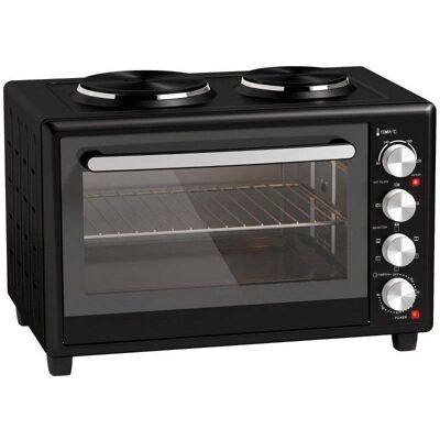 Horno Sobremesa Blossom 36L 53,1cm 230ºC 2 Placas Aire Caliente Negro Horno Sobremesa Blossom 36L 53,1cm 230ºC 2 Placas Aire Caliente Negro