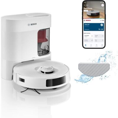 Bosch BCRD2W Robot Aspiradora Blanco - Potente Succión, Vaciado Automático, Mopa Vibratoria Bosch BCRD2W Robot Aspiradora Blanco - Potente Succión, Vaciado Automático, Mopa Vibratoria
